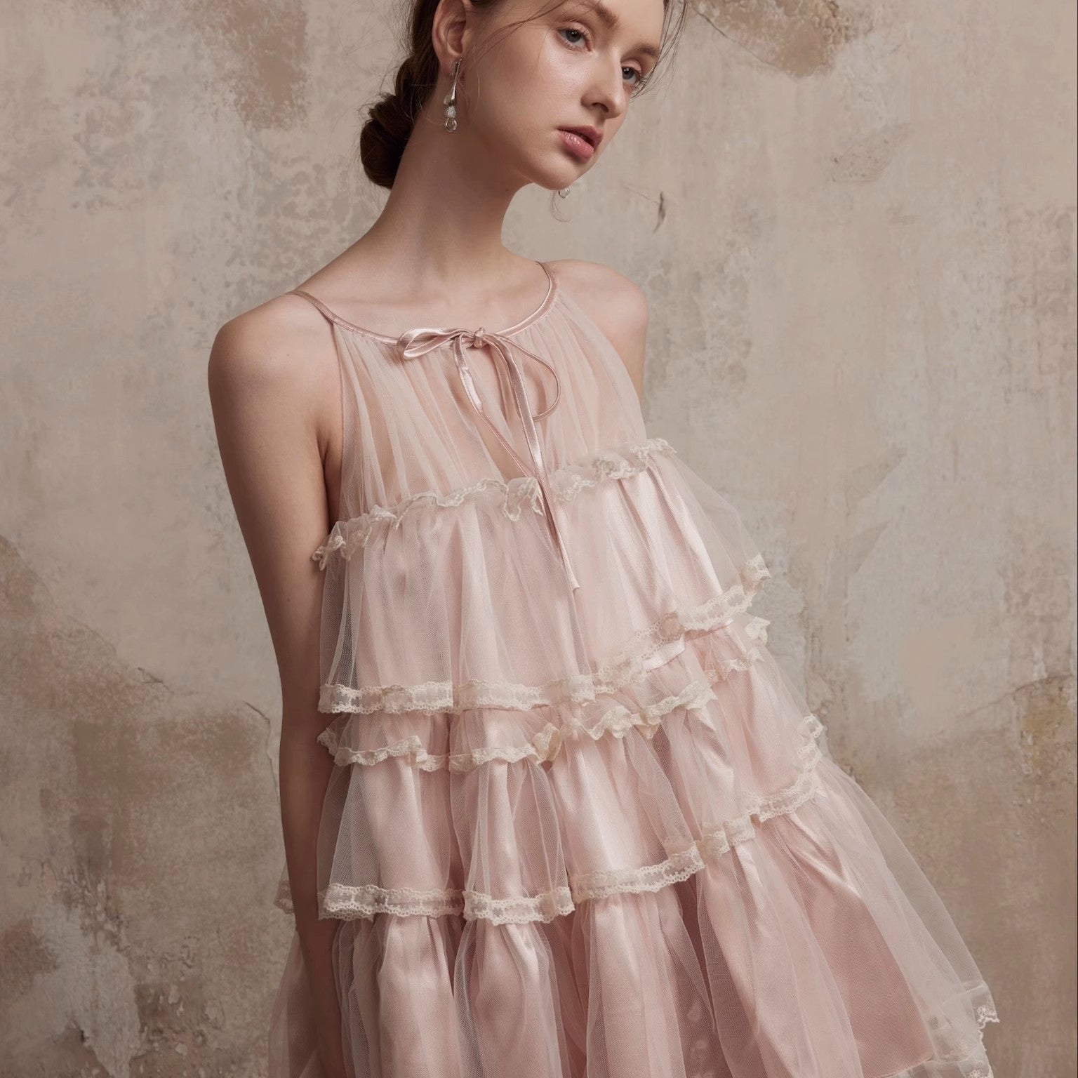 Fa Sogno Original Pink Lace Dance Doll Dress Wealthy Girl Dress Princess Dress Strap Skirt