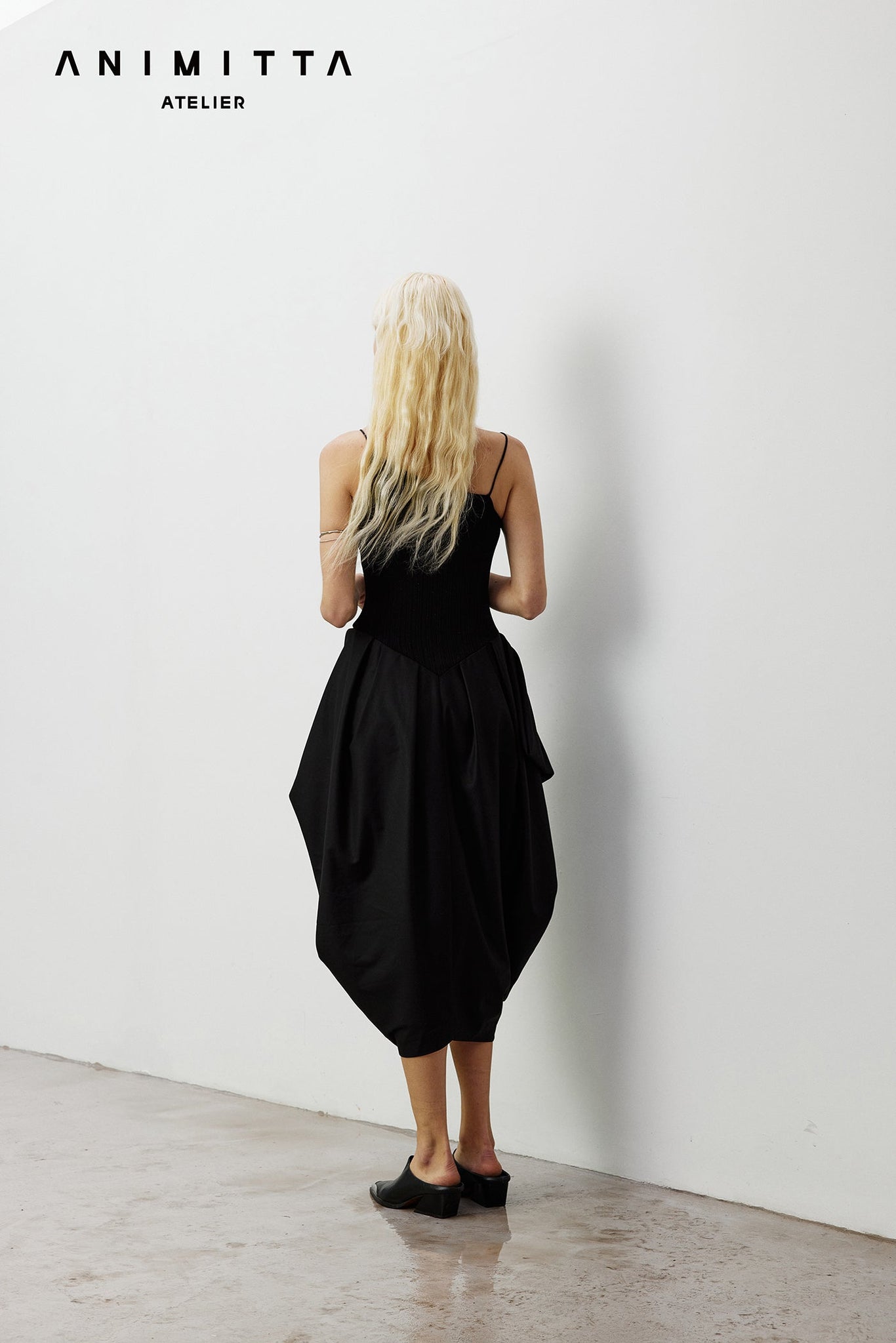 White knitted patchwork irregular dress