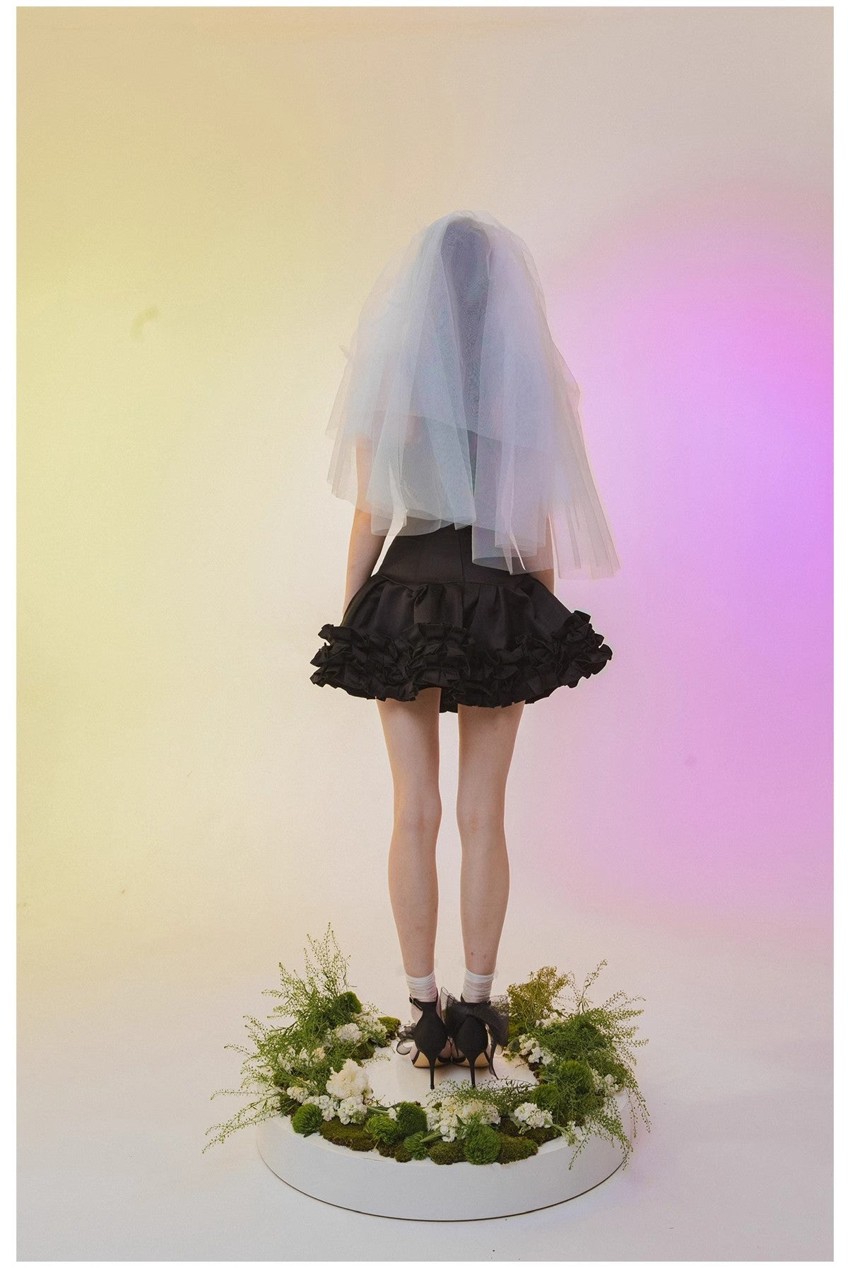 BloominGirls 2025 original black bow strapless dress, mini dress, fluffy dress, cake dress