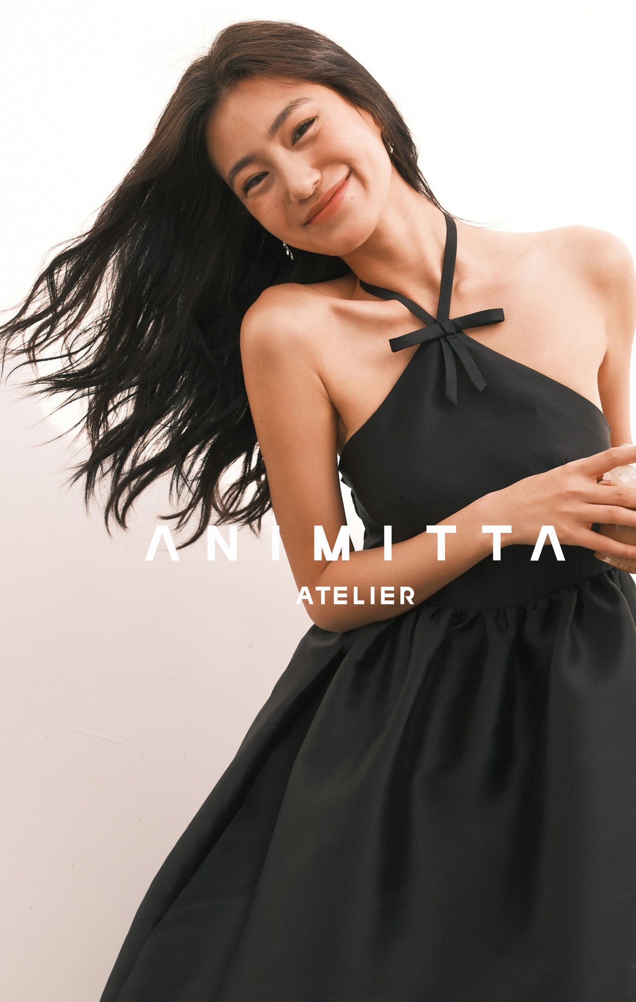 Silk haired short front and long back puffy dress skirt