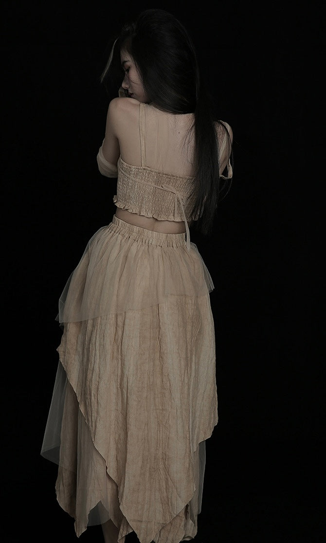 Rose Linen Natural Fabric Set