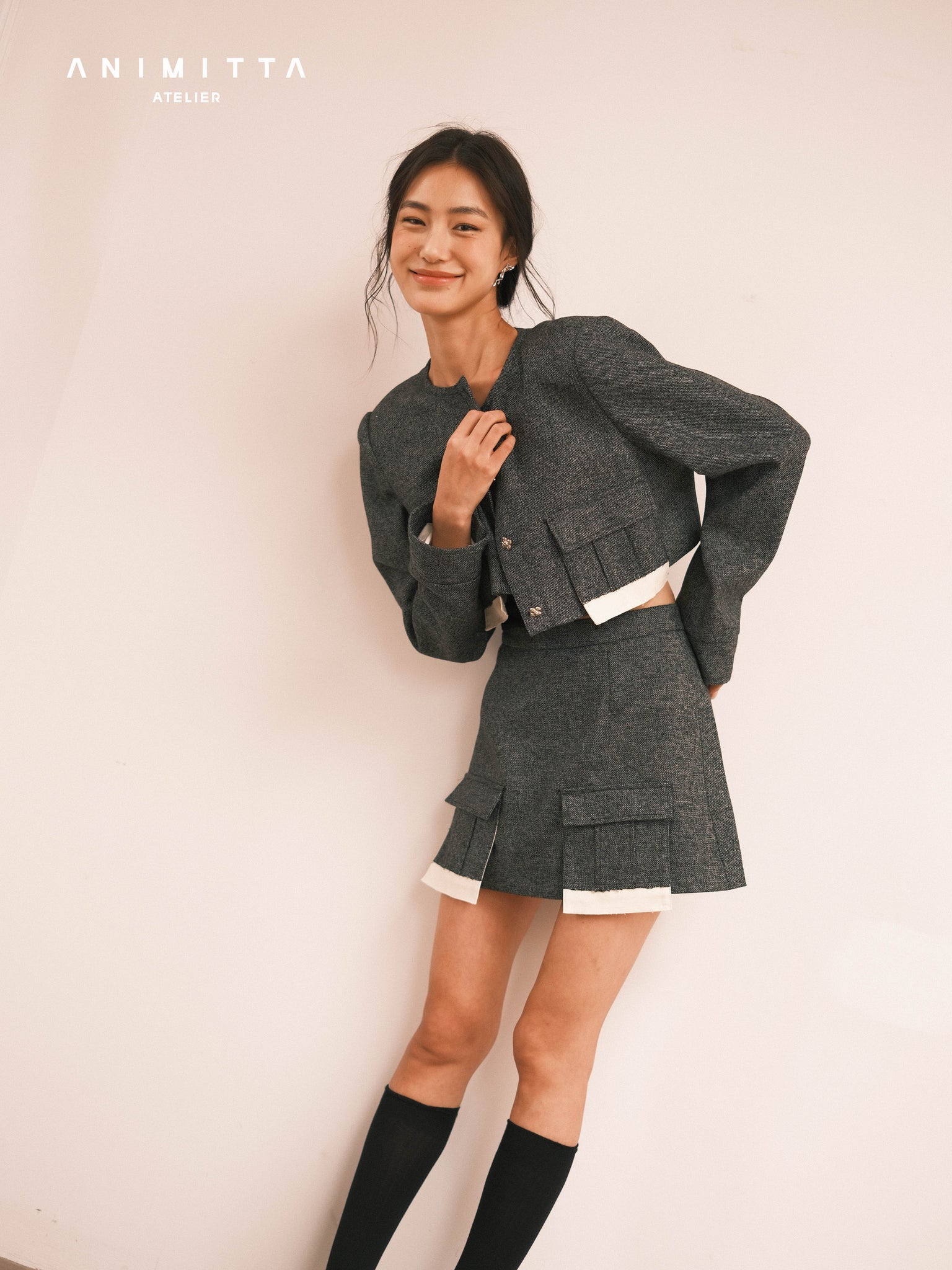 Wool skirt with French design