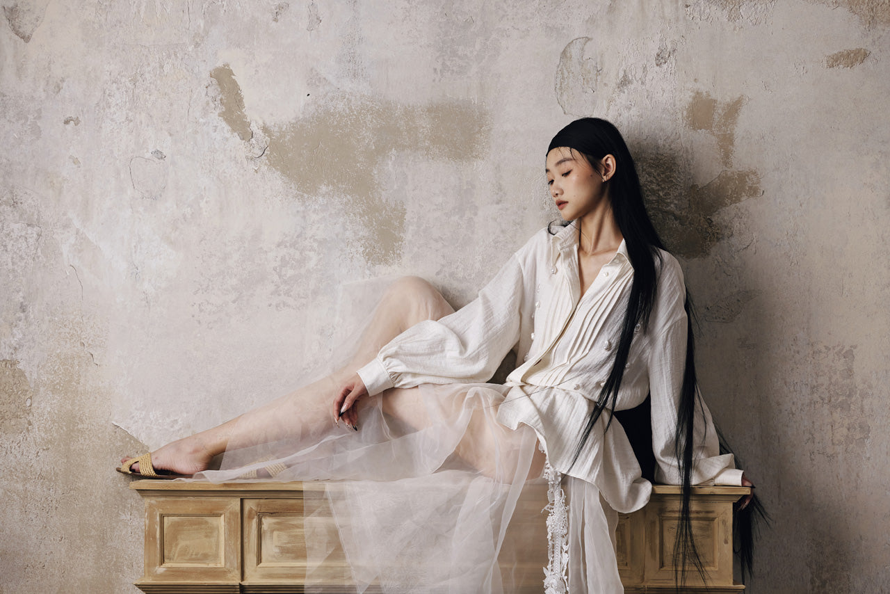 Linen beaded shirt