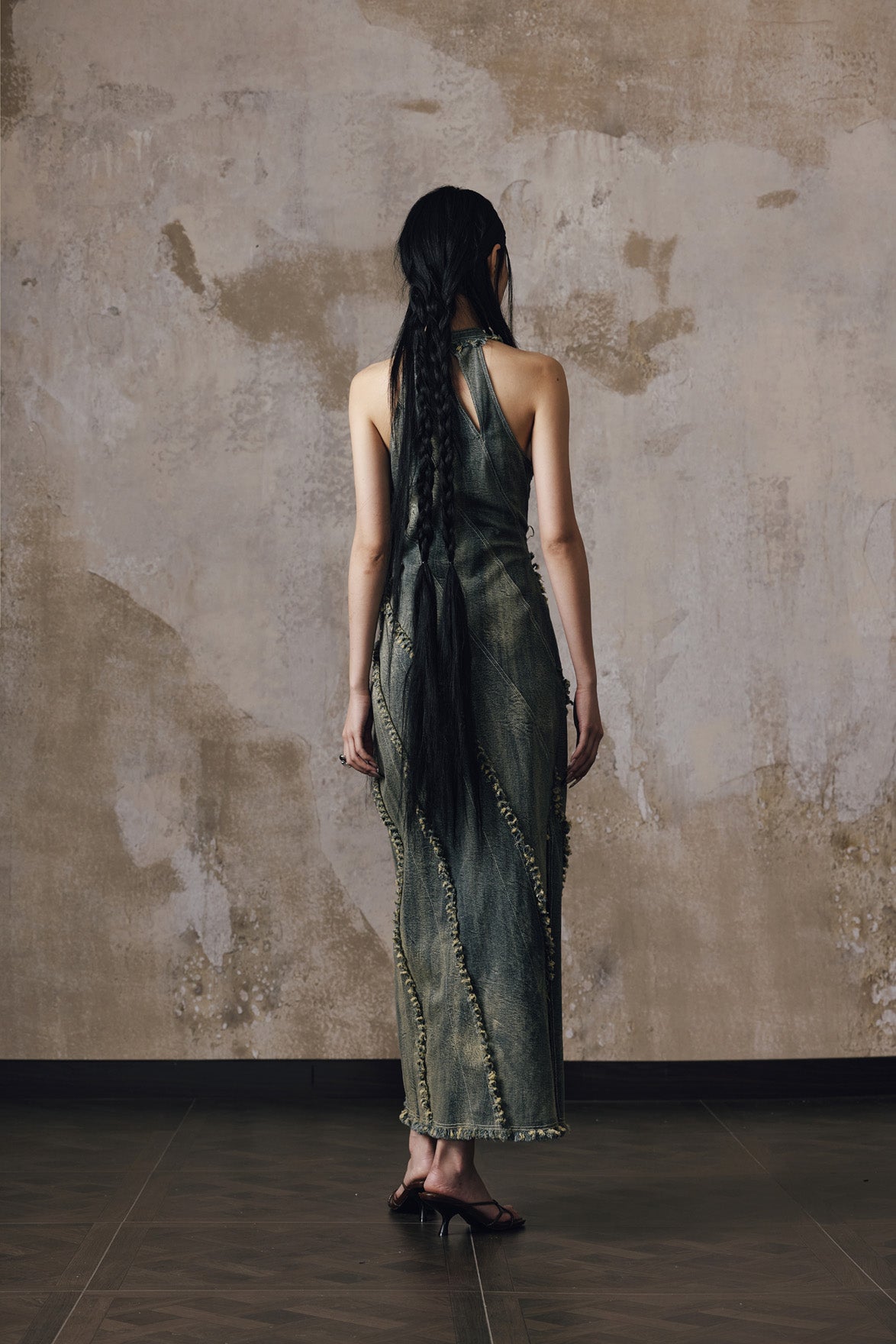 Heavy duty woolen denim dress