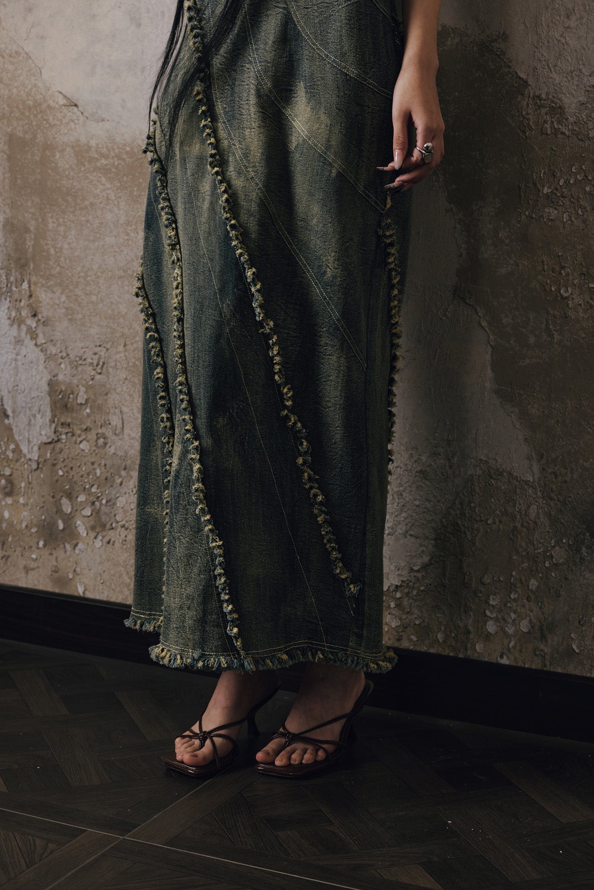 Heavy duty woolen denim dress