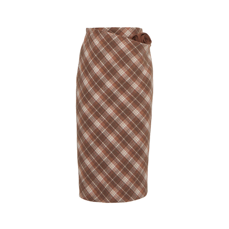 CatPunch Sweet Meow Warning Pink Brown Grid Detachable Rose Hair Collar Short Coat Vintage Exquisite Suit