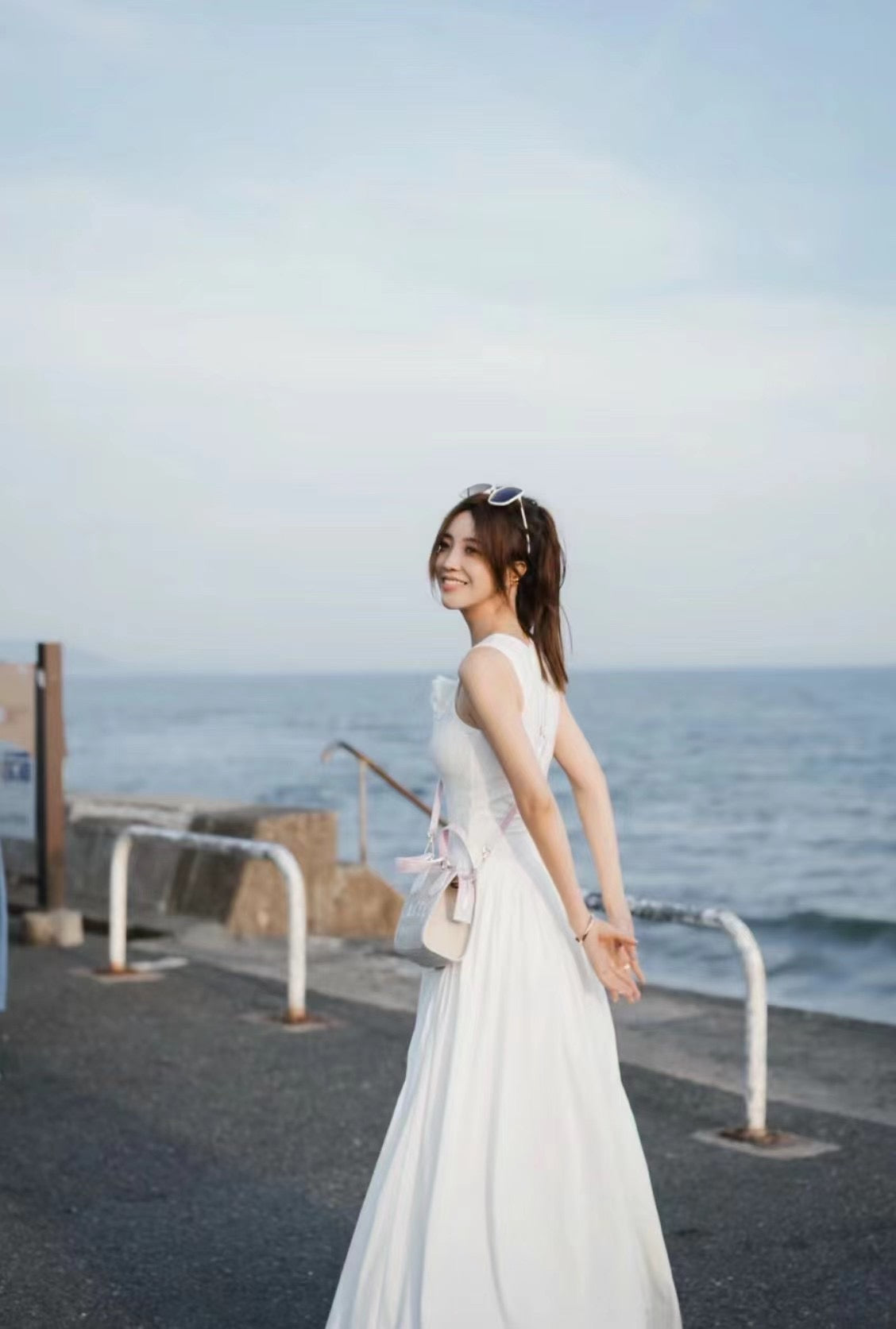 Tulip knit patchwork dress