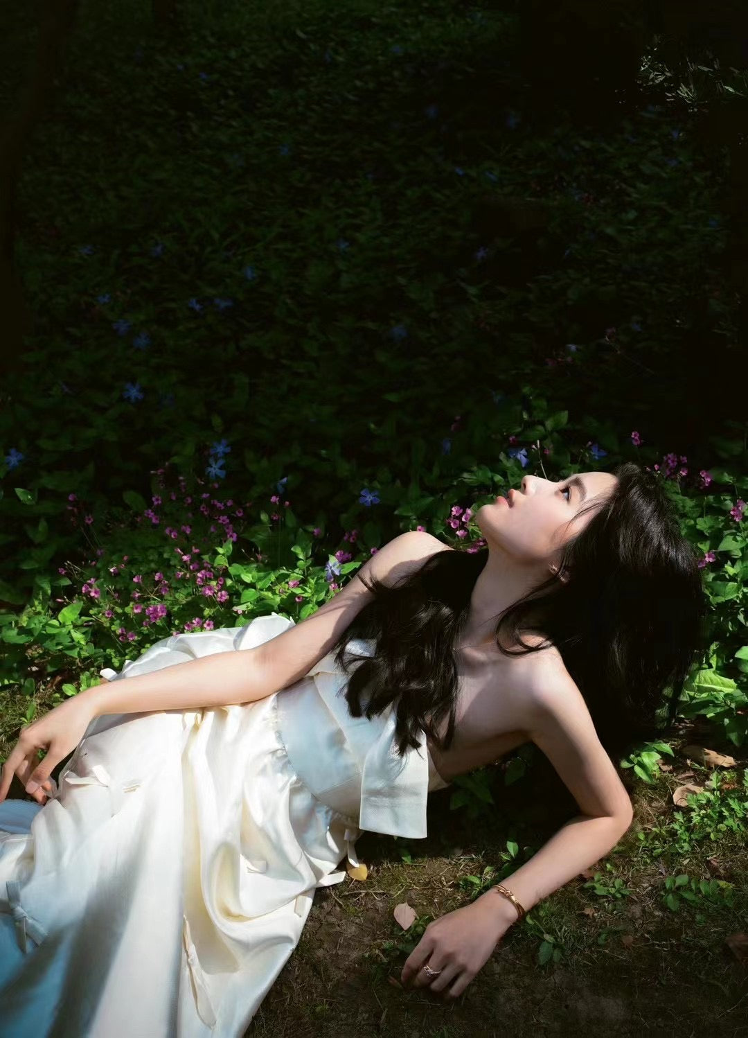 White Silk bow dress